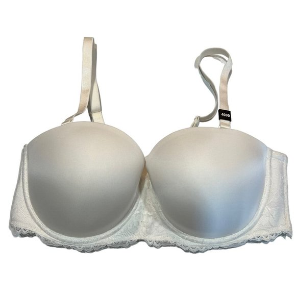 NWT TORRID Lightly Lined Strapless Bra 40DD Ivory Cream Underwired - Picture 1 of 4